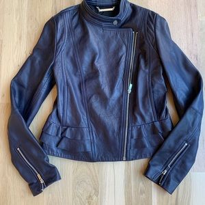 DIANE VON FURSTENBERG Size 6 Blue Suede Jacket main image 0